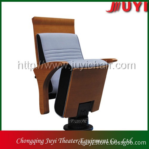 JY-955D wood chair top quality high grade luxury chair single leg steel leg auditorium chair